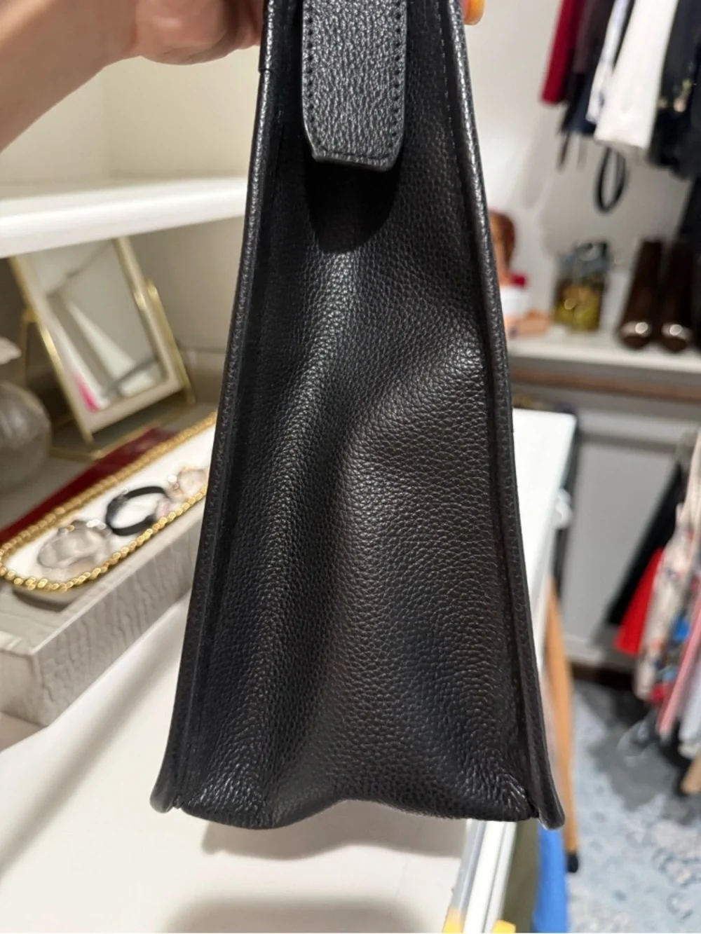 Longchamp Black Pebbled Leather Shoulder Bag